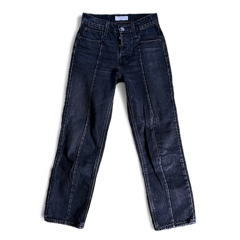 Levi's Black Lined Cropped Straight Jeans